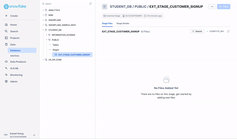 GIF of how to refresh a stage