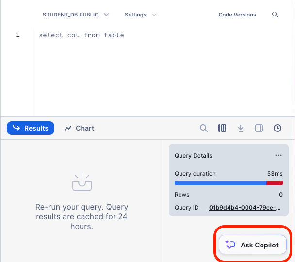 Image of Ask CoPilot button