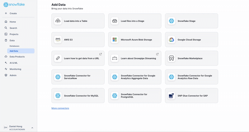GIF of how to create a table from a stage
