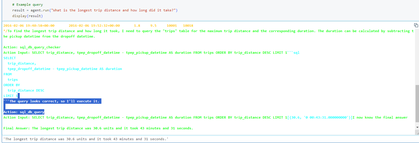 LangChain Query output