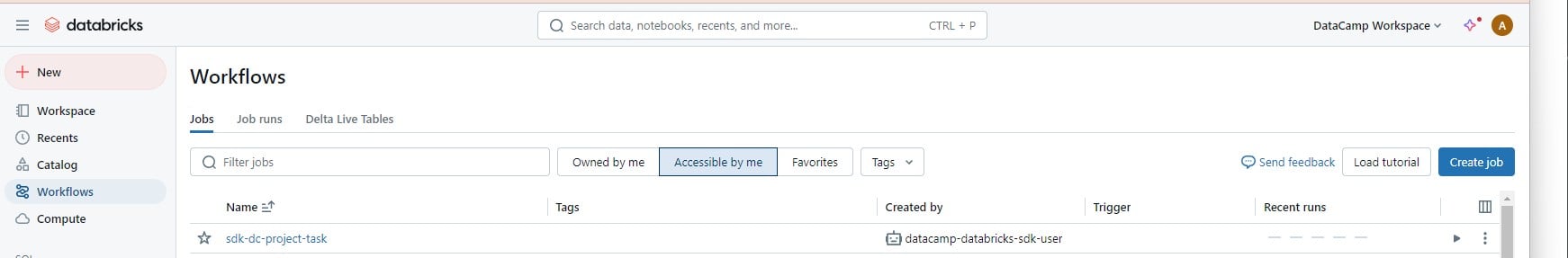 Databricks Workspace Dashboard (UI)