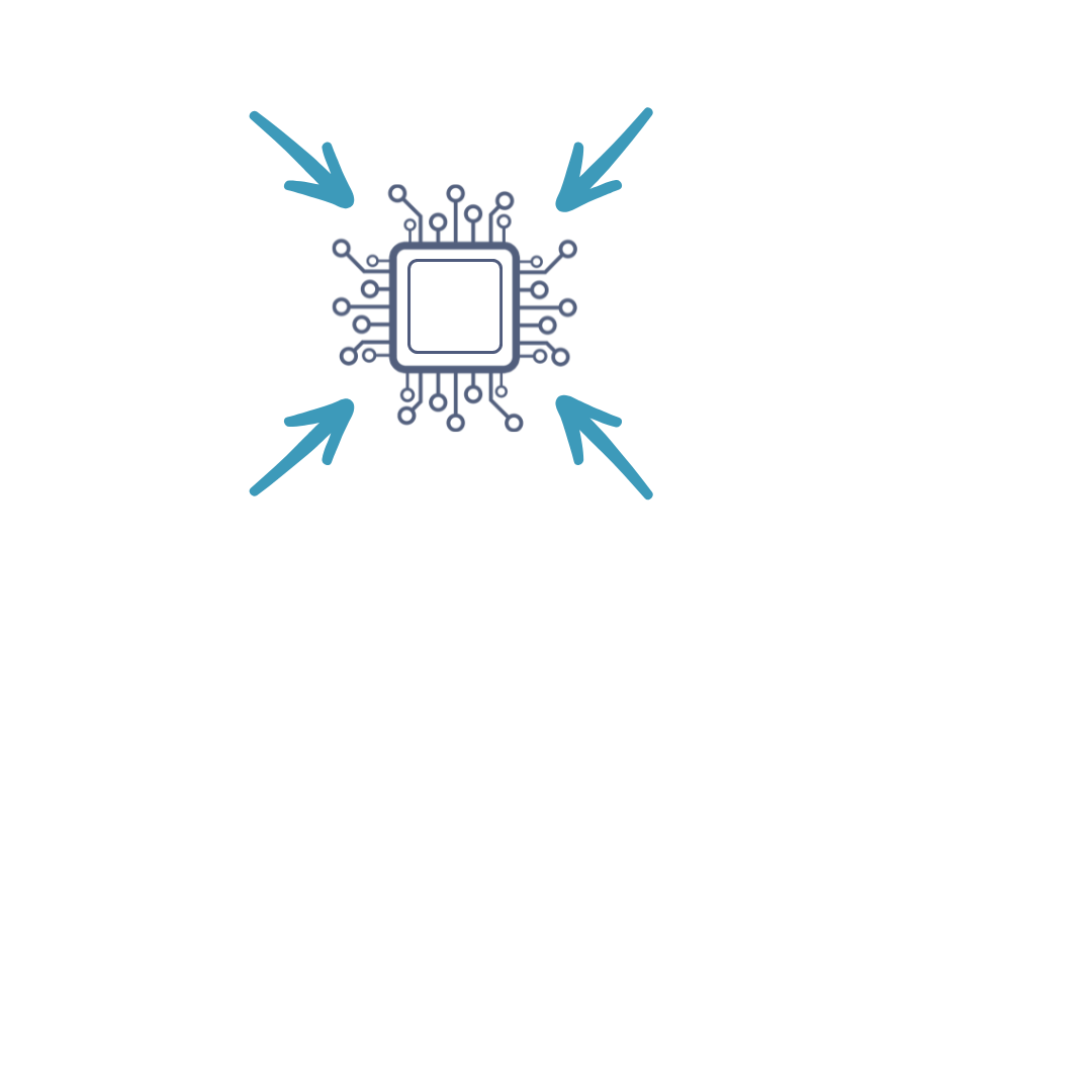 Icon representing a reduction in computing memory