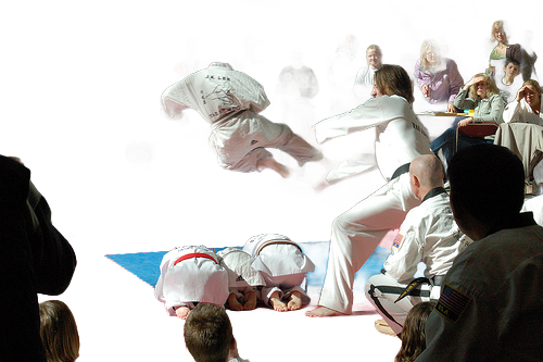 Image of martial arts contest, now with no background