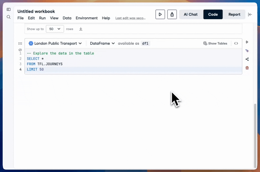 SQL to dataframe