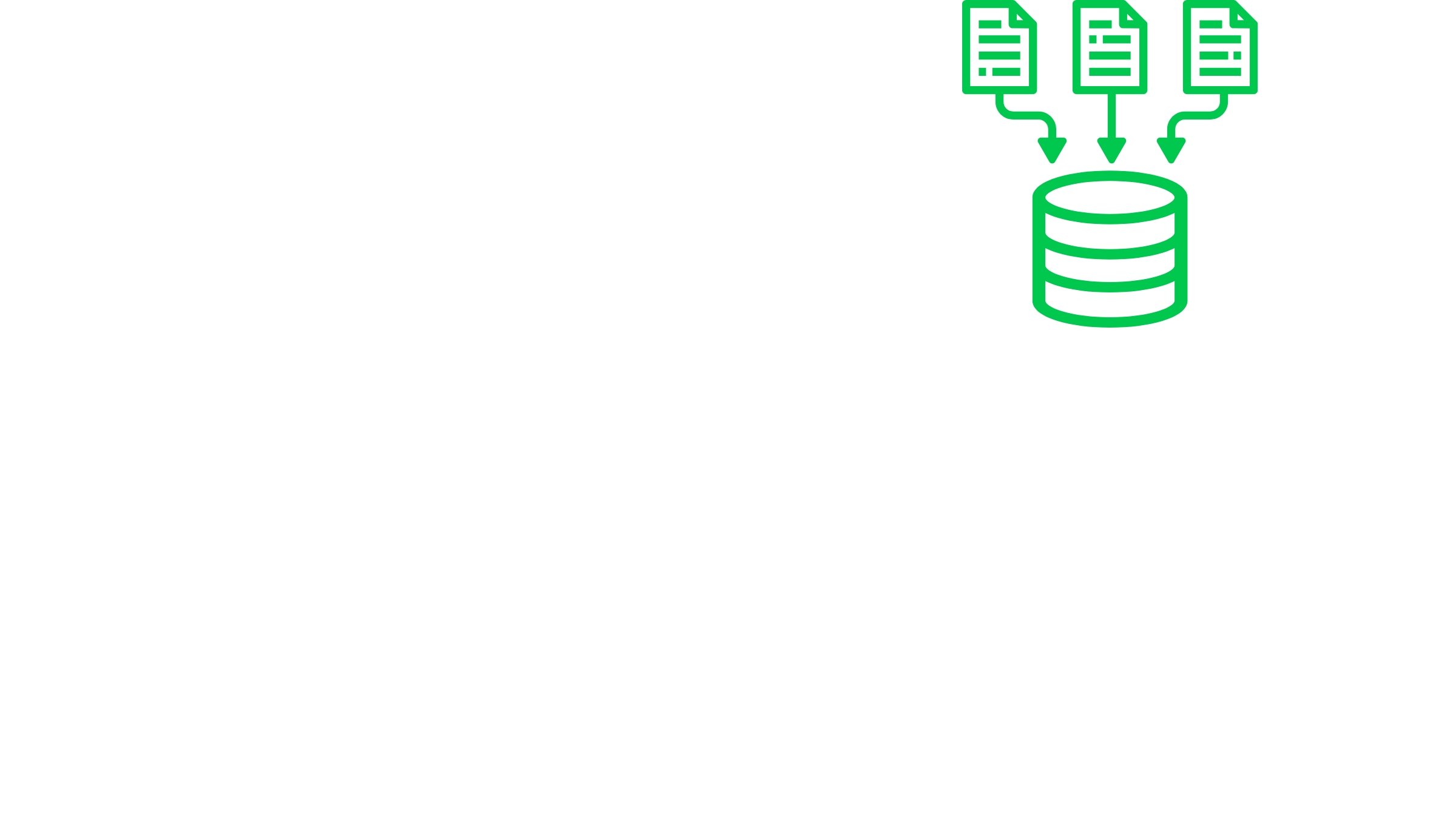 Graphics of a database with files being saved into it
