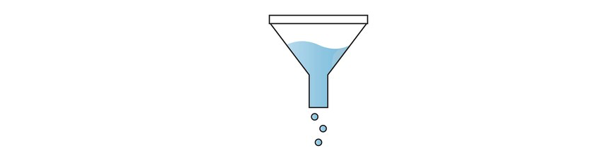 Water flowing through funnel