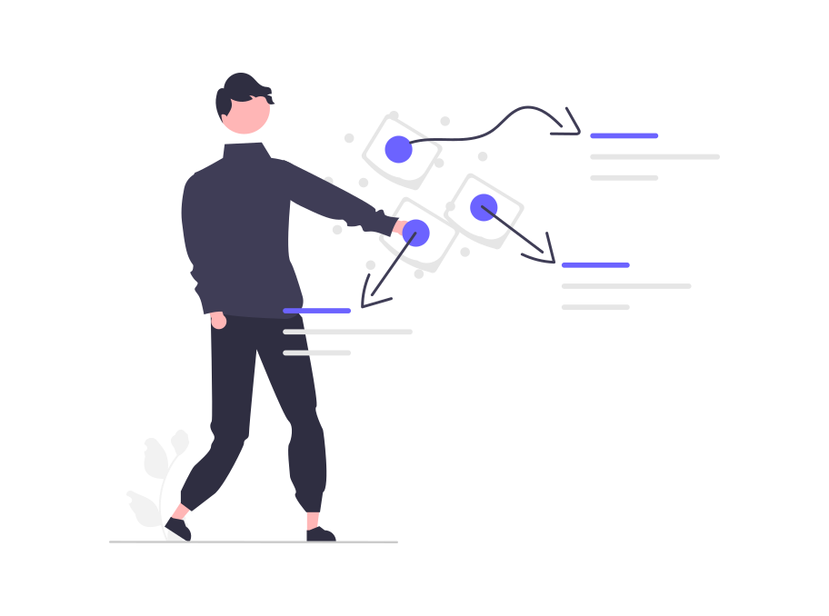 Illustration a person communicating possible strategic responses
