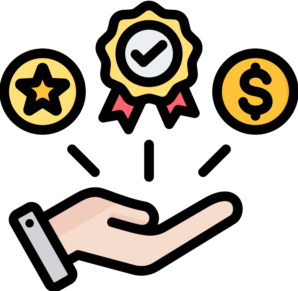 An illustration of hand holding up positive icons
