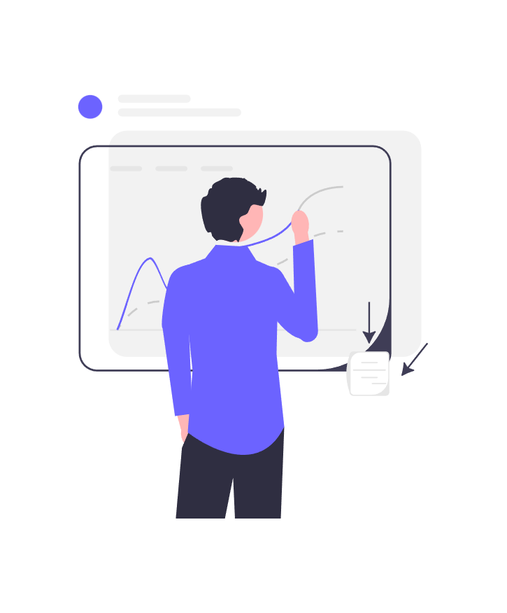 Person looking at data distributions