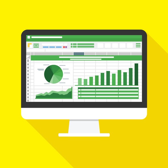 Spreadsheet with charts and tables