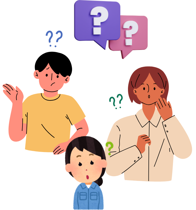 Image showing three people asking questions.