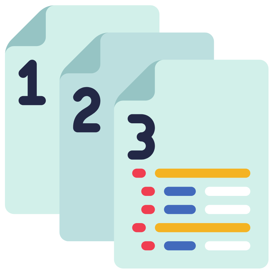 Illustration of multiple copies of documents to show version history