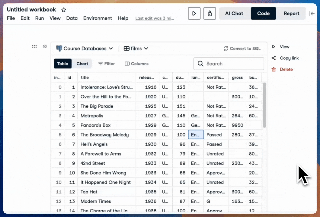 GIF from Introduction to DataLab on using Explore cells