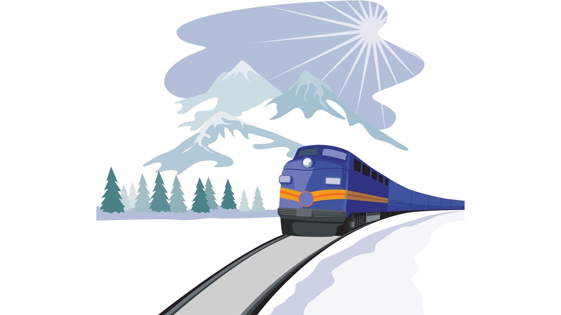 A train traveling on a track.