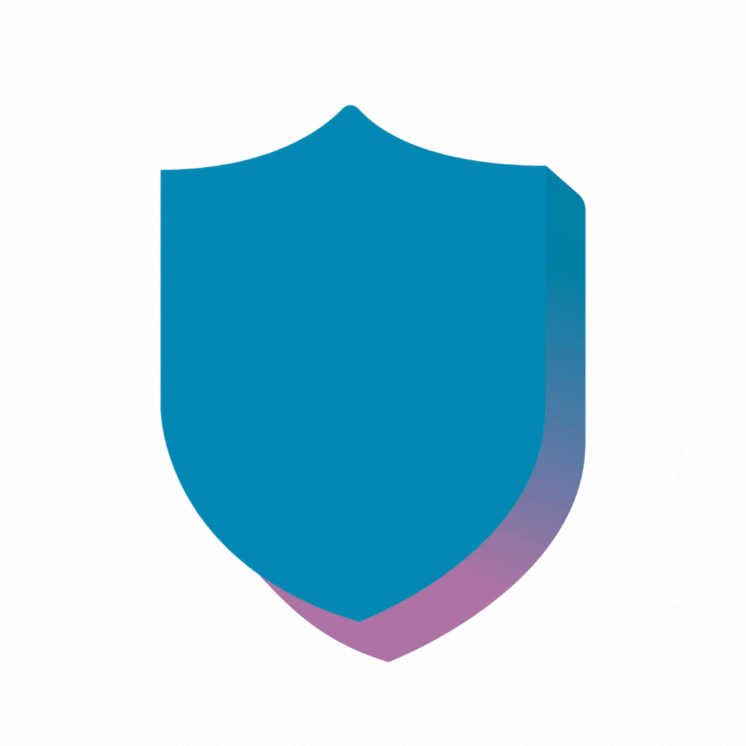 Blue shield with white check mark, representing cybersecurity, data protection, or secure network connections.