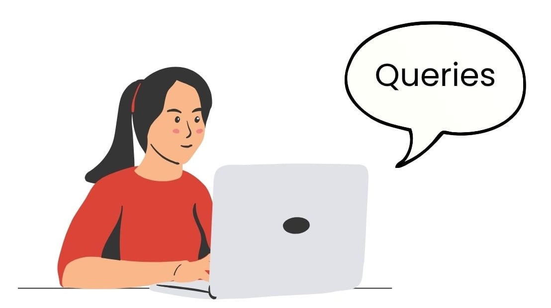 Person on a laptop looking writing queries
