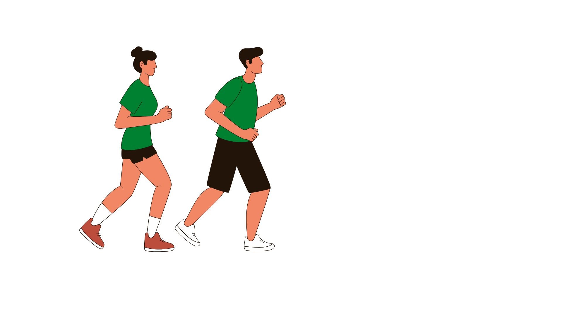 Two people running