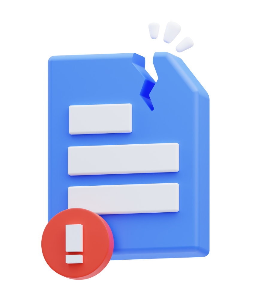A broken document