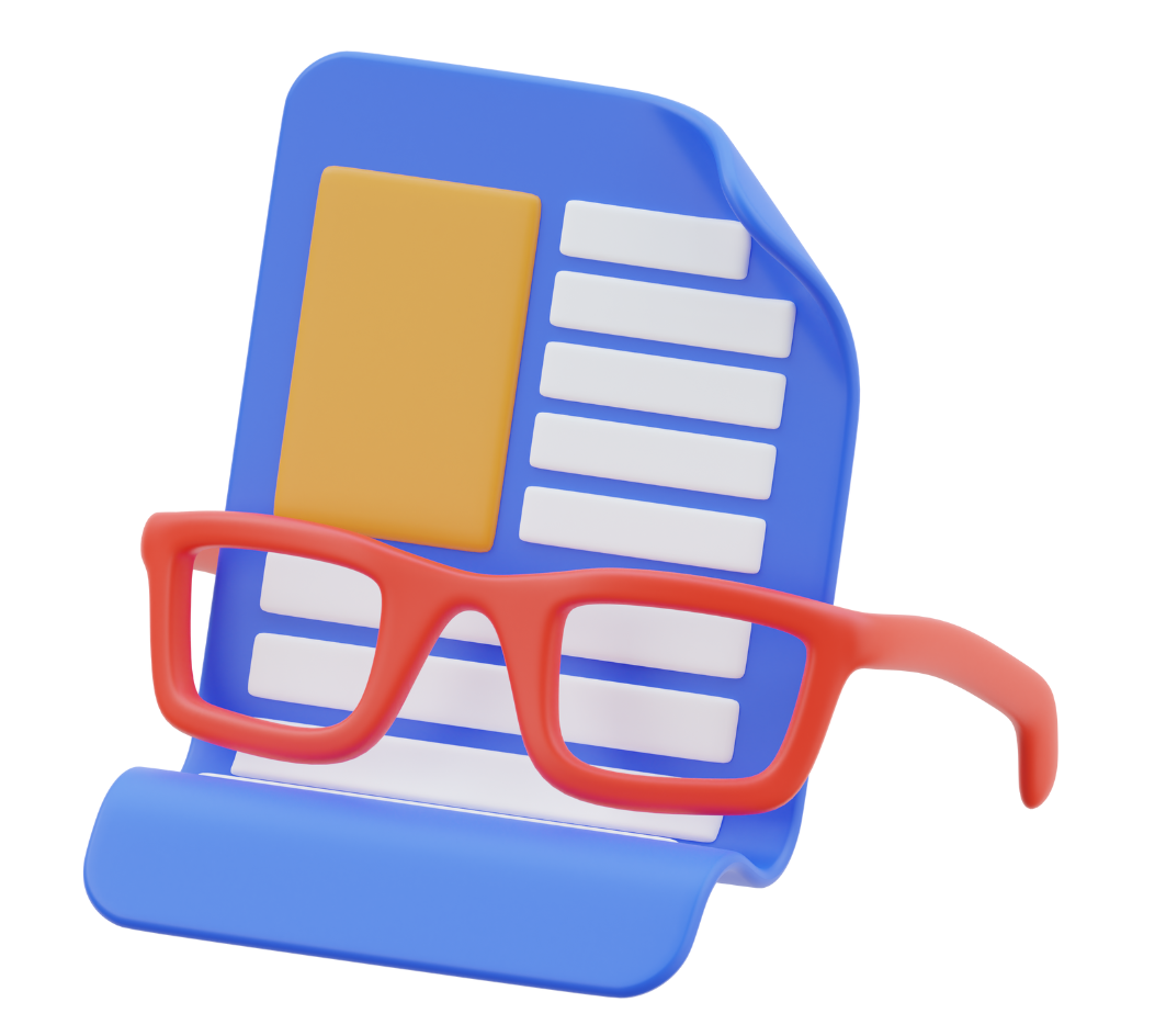Glasses on paper