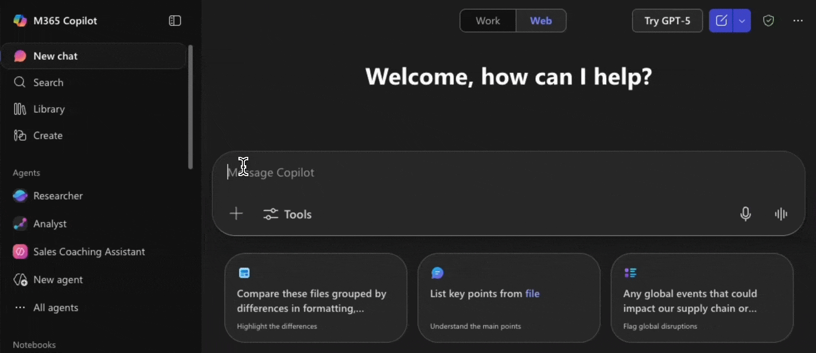 Copilot Researcher in action