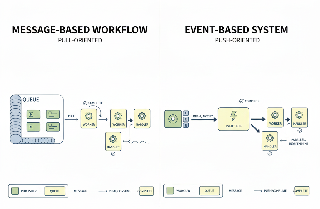Event-based vs message-based