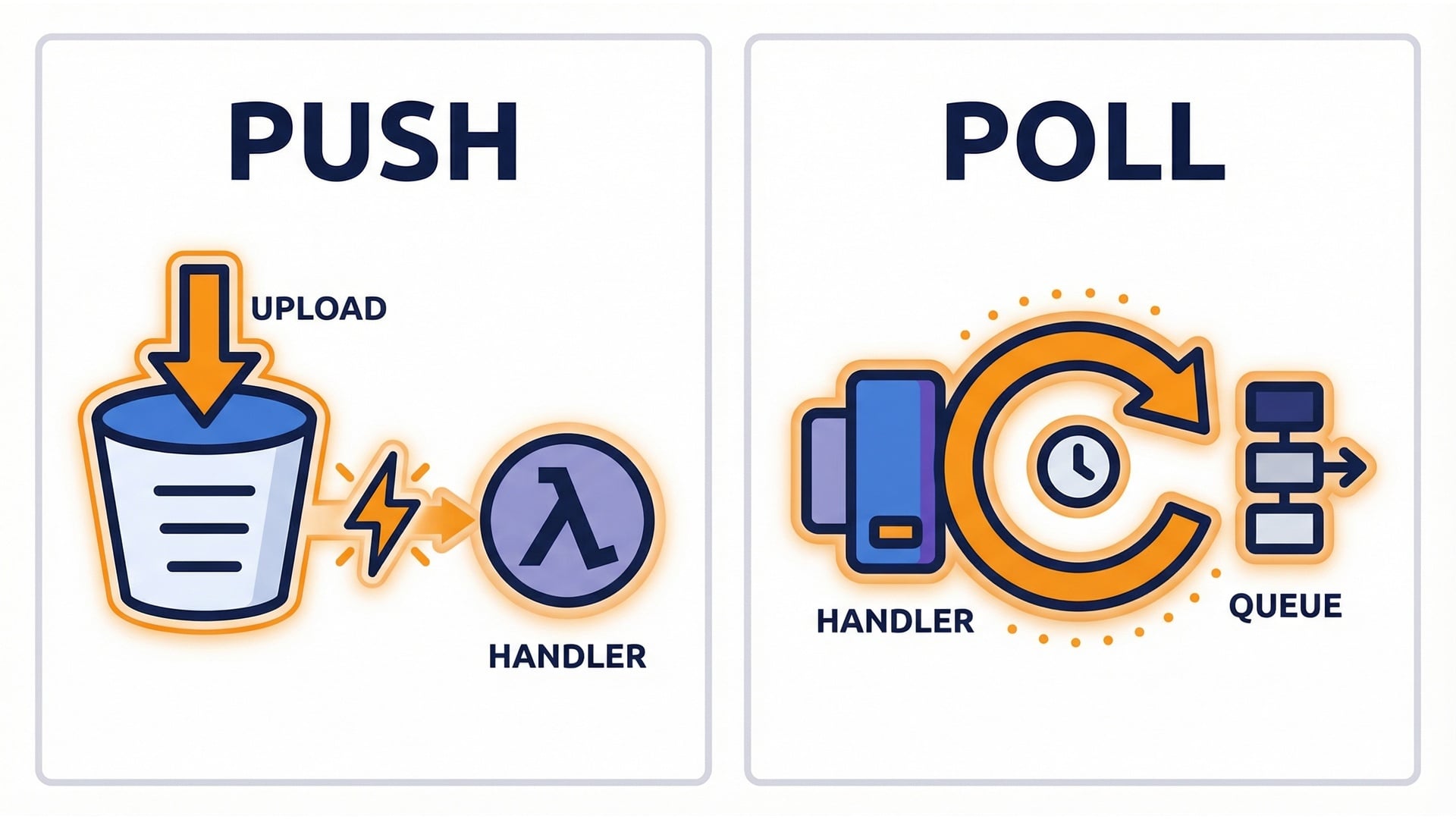 Push vs poll models