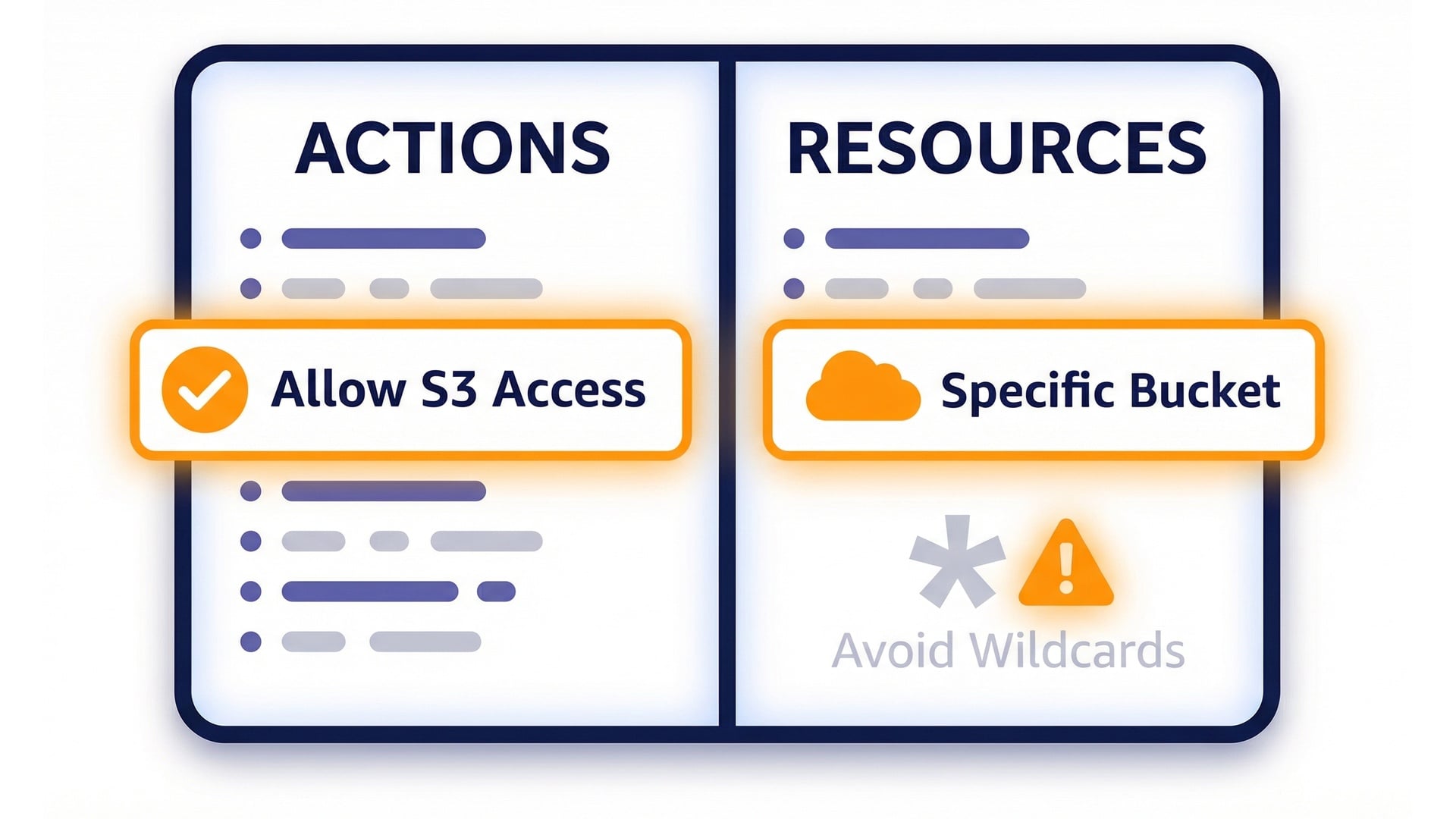 Least privilege: actions and resources