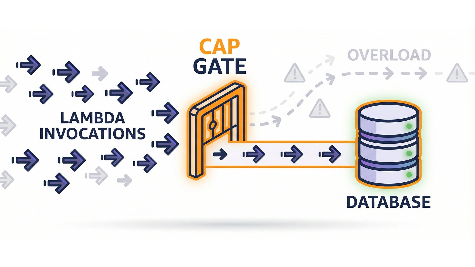 Concurrency cap protects a database