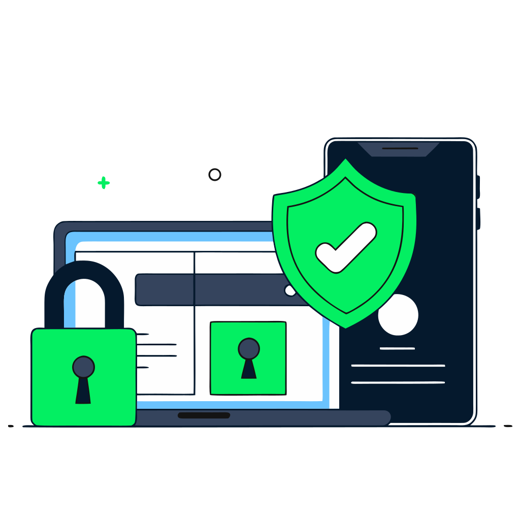 recraft: half: Dados sensíveis com cadeado ou escudo