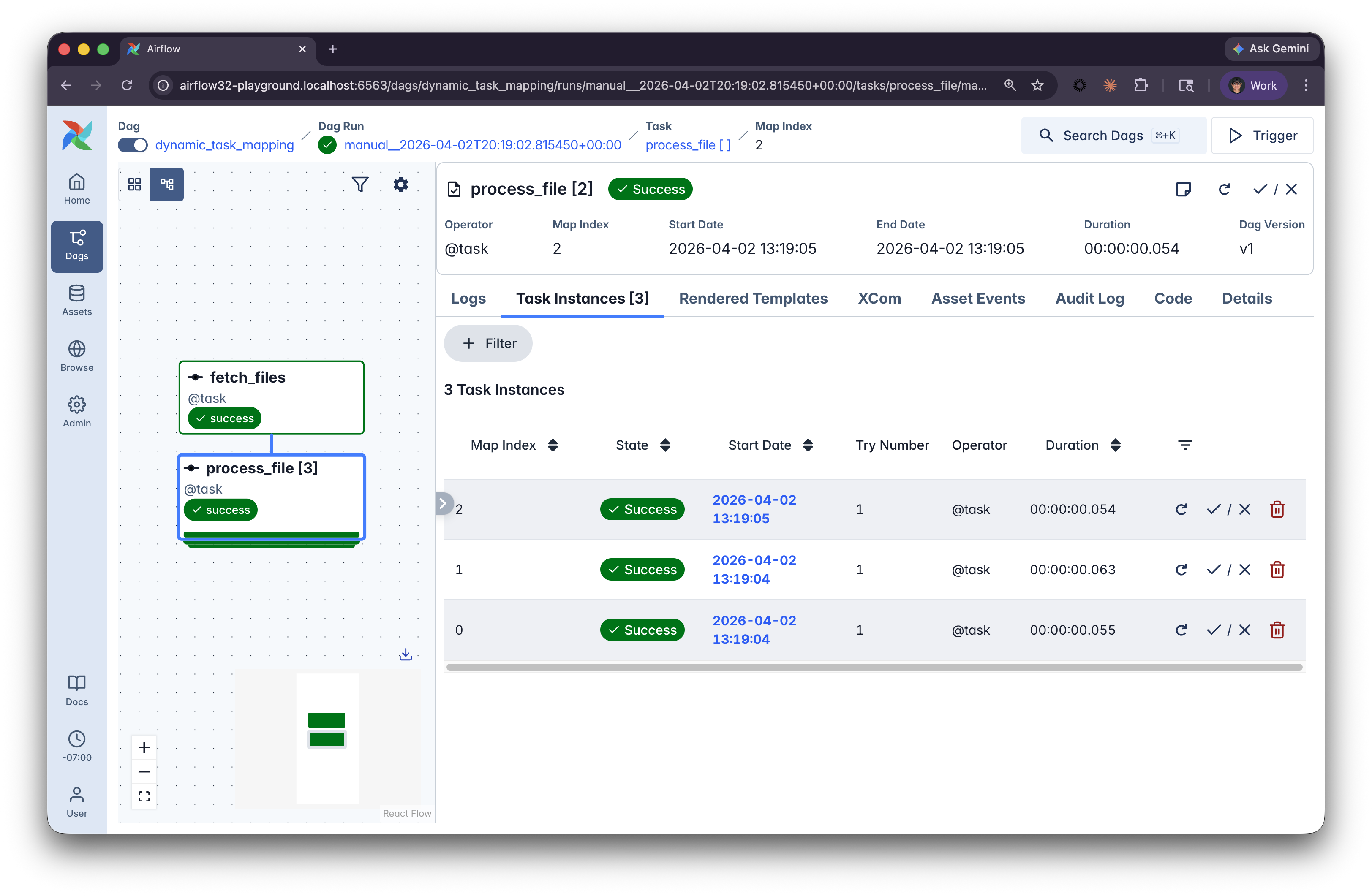 Mapped tasks in the UI