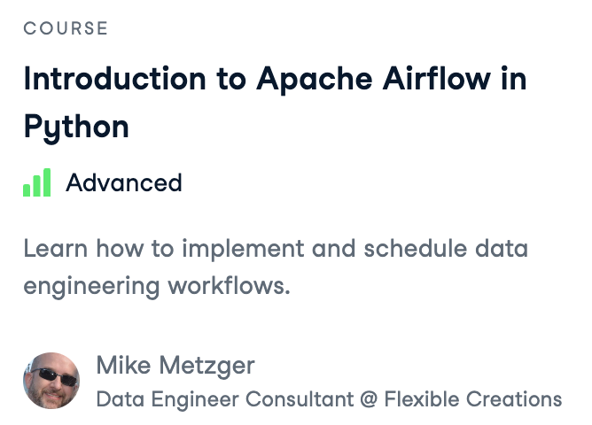 Introduction to Airflow - course page