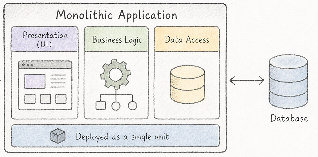 diagram of an example monolith architecture