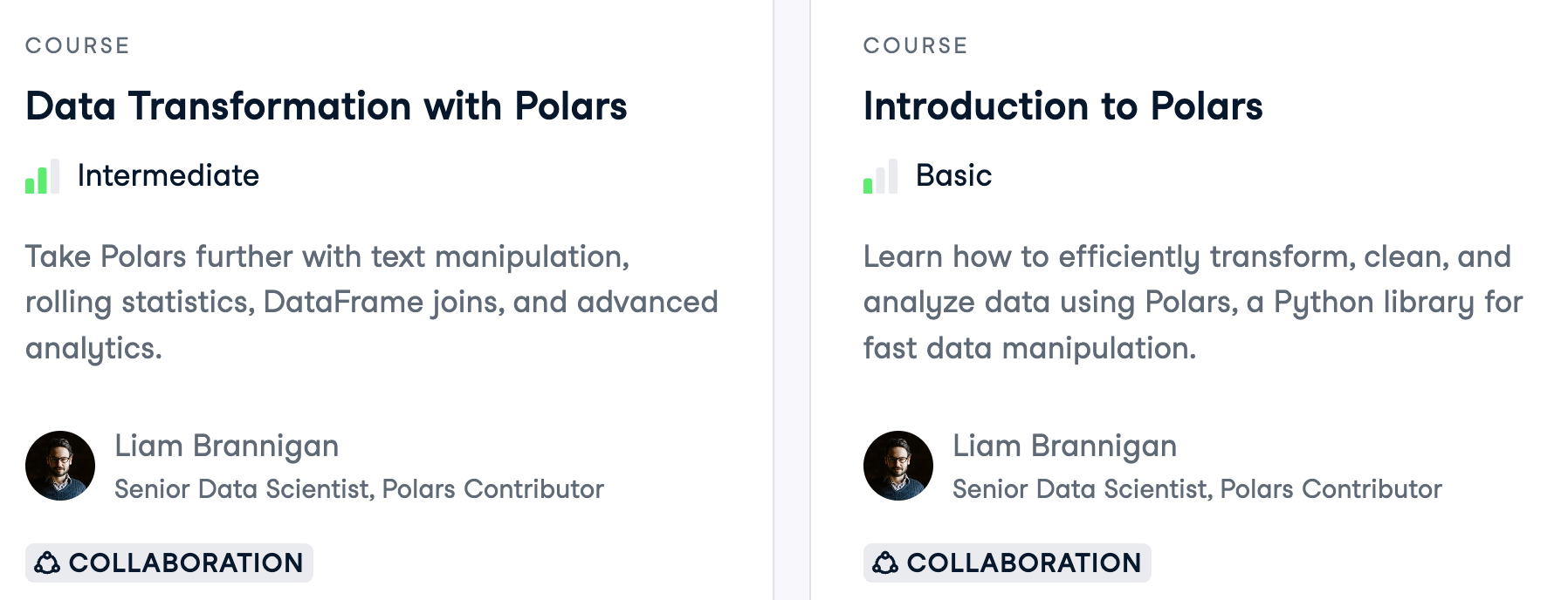 Polars course pages
