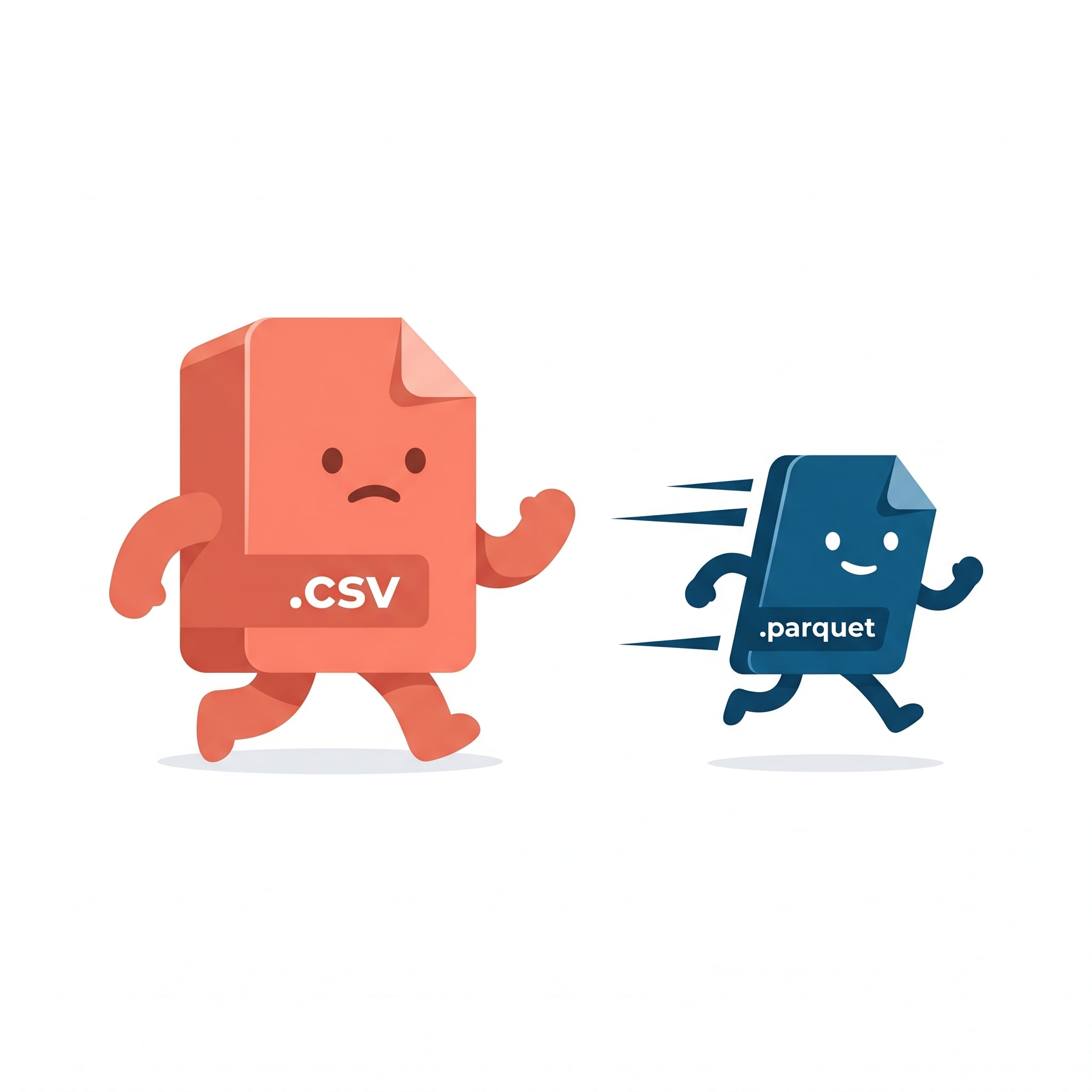 csv vs parquet illustration