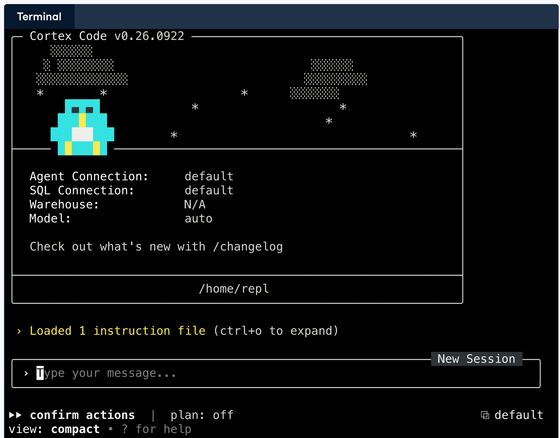 Starting a CoCo session in the terminal